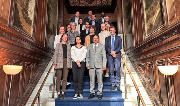 Ambassador Belal is seen with Clingendael officials and course participants